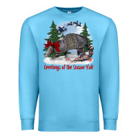 Ocean Blue greetings of the season y'all with armadillo Premium Sweatshirt - BarkalooDesign