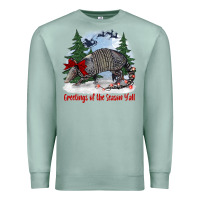 Seafoam greetings of the season y'all with armadillo Premium Sweatshirt - BarkalooDesign