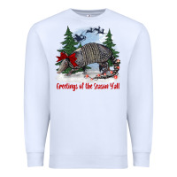 White greetings of the season y'all with armadillo Premium Sweatshirt - BarkalooDesign
