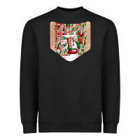Black Christmas Pocket Heavyweight Sweatshirt - CowhideDigitalArt