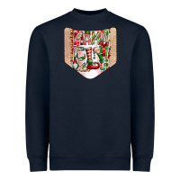 Navy Christmas Pocket Heavyweight Sweatshirt - CowhideDigitalArt