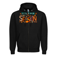 Black tis the season football Zipper Hoodie - RacoonDesign