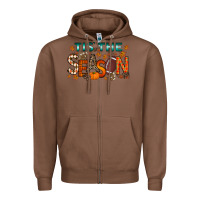 Chestnut tis the season football Zipper Hoodie - RacoonDesign