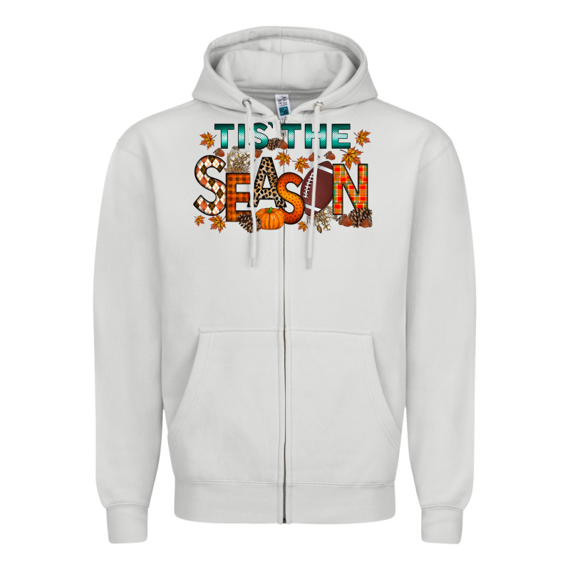 Tis The Season Football Zipper Hoodie by RacoonDesign | Teevron