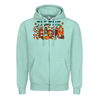 Seafoam tis the season football Zipper Hoodie - RacoonDesign