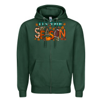 Sports Green tis the season football Zipper Hoodie - RacoonDesign
