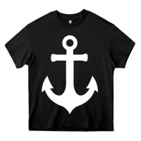 Black Boat Anchor for Women n Girls Summer Heavy Core Tee - trangStudio