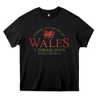 Black Rugby Welsh Gift Red Dragon Flag of Wales Heavy Core Tee - trangStudio