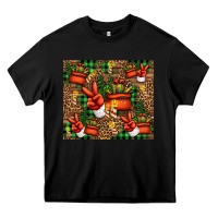 Black Christmas Santa Claus peace hand Heavy Core Tee - Jasminsmagicworld