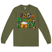 Army Green Bad and boozy St. Patrick's Day Long Sleeve Tee - CowGirlArtShop