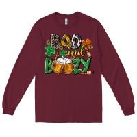 Burgundy Bad and boozy St. Patrick's Day Long Sleeve Tee - CowGirlArtShop