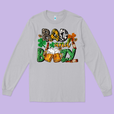Bad And Boozy St. Patrick's Day Long Sleeve Tee Designed By Cowgirlartshop