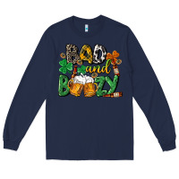 Navy Bad and boozy St. Patrick's Day Long Sleeve Tee - CowGirlArtShop