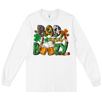 White Bad and boozy St. Patrick's Day Long Sleeve Tee - CowGirlArtShop