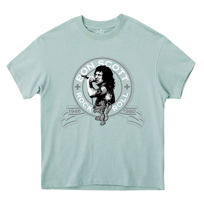 Bon Scott Rock N' Roll Lion Shield Heavy Core Tee by trangStudio | Teevron