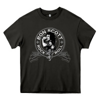 Asphalt Bon Scott Rock n' Roll Lion Shield Heavy Core Tee - trangStudio