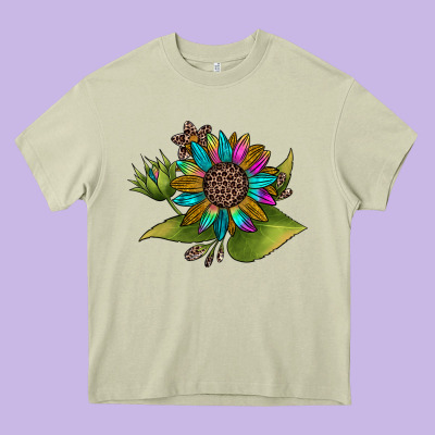 Western Sunflower Heavy Core Tee Designed By Jahusdesignshop