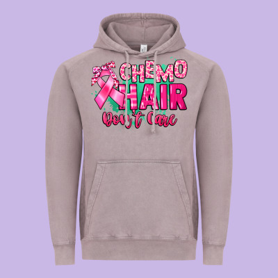 Chemo Hair Don't Care Cancer Awareness Vintage Hoodie Designed By Howdyjamesfarm