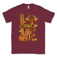 Burgundy Love fall cow Classic Tee - NancyCooperArtShop