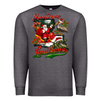 Charcoal Heather louisiana christmas with santa Premium Sweatshirt - BarkalooDesign