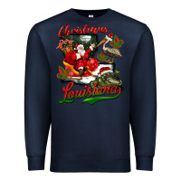 Navy louisiana christmas with santa Premium Sweatshirt - BarkalooDesign