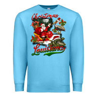 Ocean Blue louisiana christmas with santa Premium Sweatshirt - BarkalooDesign