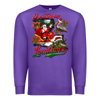 Purple louisiana christmas with santa Premium Sweatshirt - BarkalooDesign