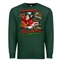 Sports Green louisiana christmas with santa Premium Sweatshirt - BarkalooDesign