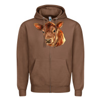 Chestnut red angus calf face Zipper Hoodie - LillyAllenDesigns