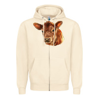 Sandshell red angus calf face Zipper Hoodie - LillyAllenDesigns