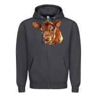Smoke red angus calf face Zipper Hoodie - LillyAllenDesigns