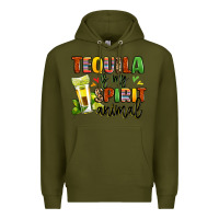Army Green tequila is my spirit animal Premium Hoodie - LillyAllenDesigns