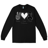 Black Peace Love Cure Melanoma Cancer Long Sleeve Tee - Jasminsmagicworld