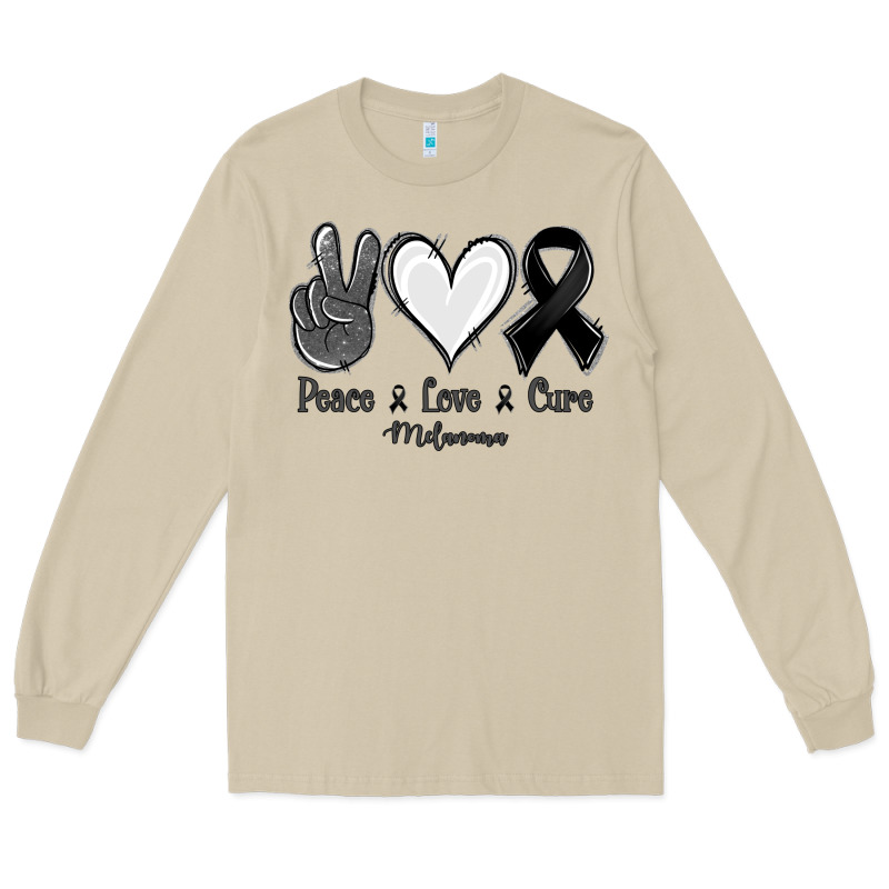 Peace Love Cure Melanoma Cancer Long Sleeve Tee by Jasminsmagicworld | Teevron