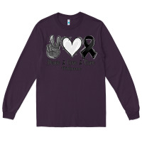 Plum Peace Love Cure Melanoma Cancer Long Sleeve Tee - Jasminsmagicworld