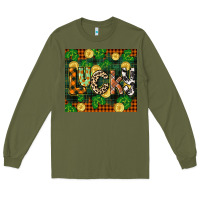 Army Green st patricks day lucky clover and coins Long Sleeve Tee - CowGirlArtShop