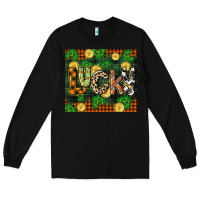 Black st patricks day lucky clover and coins Long Sleeve Tee - CowGirlArtShop