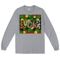 Heather Grey st patricks day lucky clover and coins Long Sleeve Tee - CowGirlArtShop