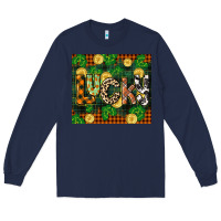 Navy st patricks day lucky clover and coins Long Sleeve Tee - CowGirlArtShop