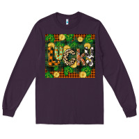 Plum st patricks day lucky clover and coins Long Sleeve Tee - CowGirlArtShop