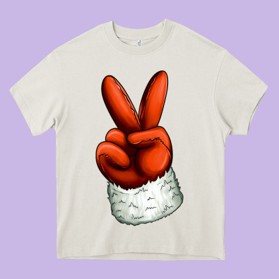 Christmas Peace Hand Heavy Core Tee Designed By Jasminsmagicworld