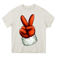 Cream Christmas peace hand Heavy Core Tee - Jasminsmagicworld