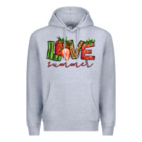 Heather Grey love summer strawberry Premium Hoodie - Jasminsmagicworld