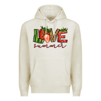 Oatmeal Heather love summer strawberry Premium Hoodie - Jasminsmagicworld