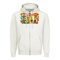 Oatmeal Heather tis the season softball Zipper Hoodie - RacoonDesign