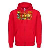 Red tis the season softball Zipper Hoodie - RacoonDesign