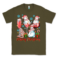 Army Green merry christmas wine glasses Classic Tee - texasbilliewilder