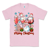 Bubblegum Pink merry christmas wine glasses Classic Tee - texasbilliewilder