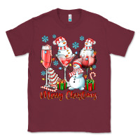 Burgundy merry christmas wine glasses Classic Tee - texasbilliewilder