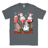 Charcoal Heather merry christmas wine glasses Classic Tee - texasbilliewilder